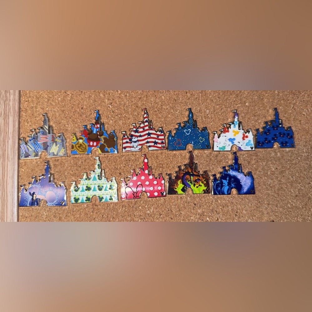 Colorful Castle Enamel Pins -DL